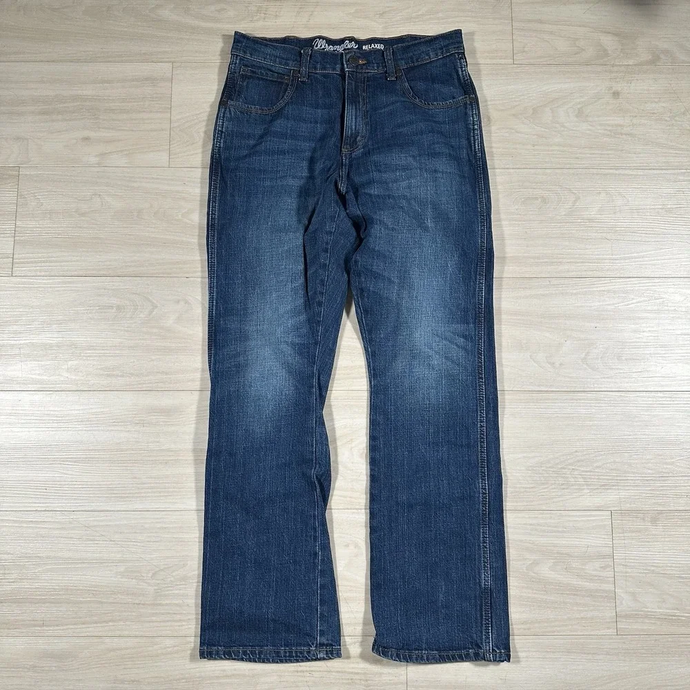Wrangler Retro Relaxed Boot Jeans Mens 31x32 Denim Bootcut Cowboy Workwear Faded